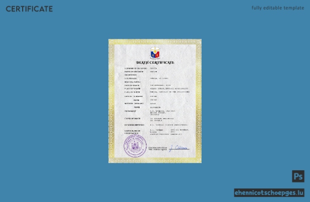 Philippinische Personenstandsurkunde (PSD-Beispielvorschau)